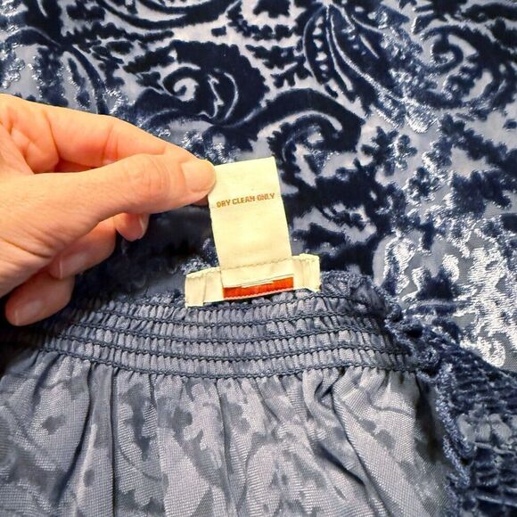 Sundance Velvet Burnout Blue Jewel Swing Top Ophira Blouse Small - Picture 7 of 7